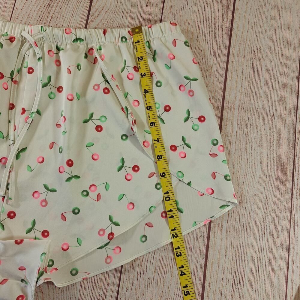 Colsie white cherry satin pajama tank short set sz L - Picture 10 of 14